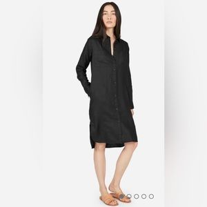 Everlane Linen Shirtdress in Black Size 4 - Like New!